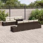 vidaXL Set di Divani da Giardino 7 Pezzi con Cuscini Marroni in Rattan Sintetico vidaXL Set di Divani da Giardino 7 Pezzi con Cuscini Marroni in Rattan Sintetico