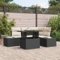 vidaXL Set di divani da giardino in 5 pezzi con cuscini neri in rattan sintetico vidaXL Set di divani da giardino in 5 pezzi con cuscini neri in rattan sintetico