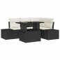 vidaXL Set di divani da giardino in 5 pezzi con cuscini neri in rattan sintetico vidaXL Set di divani da giardino in 5 pezzi con cuscini neri in rattan sintetico
