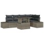 vidaXL Set di divani da giardino , 6 pezzi, cuscini grigi in rattan sintetico vidaXL Set di divani da giardino , 6 pezzi, cuscini grigi in rattan sintetico