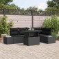 vidaXL Set di Divani da Giardino in 6 Pezzi con Cuscini in Rattan Nero vidaXL Set di Divani da Giardino in 6 Pezzi con Cuscini in Rattan Nero