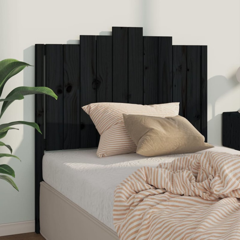 Testiera per Letto Nera 106x4x110 cm in Legno Massello di Pino Testiera per Letto Nera 106x4x110 cm in Legno Massello di Pino