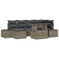vidaXL Set da Giardino in 7 Pezzi con Cuscini - Rattan Sintetico Grigio vidaXL Set da Giardino in 7 Pezzi con Cuscini - Rattan Sintetico Grigio