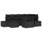 vidaXL Set Sofà da Giardino con 7 Pezzi e Cuscini – Rattan Nero vidaXL Set Sofà da Giardino con 7 Pezzi e Cuscini – Rattan Nero