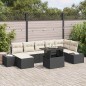 vidaXL Set da giardino in 8 pezzi con cuscini in rattan sintetico nero vidaXL Set da giardino in 8 pezzi con cuscini in rattan sintetico nero