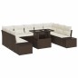 vidaXL Set Giardino 10 Pezzi con Cuscini in Rattan Polirattan Marrone vidaXL Set Giardino 10 Pezzi con Cuscini in Rattan Polirattan Marrone