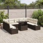 vidaXL Set Giardino 10 Pezzi con Cuscini in Rattan Polirattan Marrone vidaXL Set Giardino 10 Pezzi con Cuscini in Rattan Polirattan Marrone