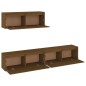 Mobili Porta TV 3 pz Miele in Legno Massello di Pino Mobili Porta TV 3 pz Miele in Legno Massello di Pino
