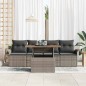 vidaXL Set da giardino 5 pezzi con cuscini grigi in rattan sintetico vidaXL Set da giardino 5 pezzi con cuscini grigi in rattan sintetico