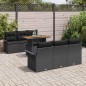 vidaXL Set di divano da giardino 7 pezzi con cuscini in polirattan nero vidaXL Set di divano da giardino 7 pezzi con cuscini in polirattan nero
