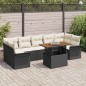 vidaXL Set di Sofà da Giardino 8 Pezzi con Cuscini Neri in Rattan Sintetico vidaXL Set di Sofà da Giardino 8 Pezzi con Cuscini Neri in Rattan Sintetico