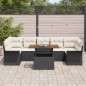 vidaXL Set di Sofà da Giardino 8 Pezzi con Cuscini Neri in Rattan Sintetico vidaXL Set di Sofà da Giardino 8 Pezzi con Cuscini Neri in Rattan Sintetico