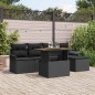 Set di Sofà da Giardino vidaXL con Cuscini Nero Polyrattan 6 Pezzi Set di Sofà da Giardino vidaXL con Cuscini Nero Polyrattan 6 Pezzi