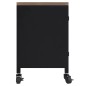 Mobile TV Nero 110x30x43 cm in Ferro e Legno Massello di Abete