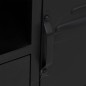 Mobile TV Nero 110x30x43 cm in Ferro e Legno Massello di Abete