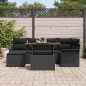 vidaXL Set di divani da giardino a 7 pezzi con cuscini in polirattan nero vidaXL Set di divani da giardino a 7 pezzi con cuscini in polirattan nero