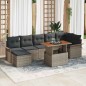 vidaXL Set Divano da Giardino in 8 pezzi con cuscini grigi in rattan vidaXL Set Divano da Giardino in 8 pezzi con cuscini grigi in rattan