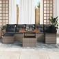 vidaXL Set Divano da Giardino in 8 pezzi con cuscini grigi in rattan vidaXL Set Divano da Giardino in 8 pezzi con cuscini grigi in rattan