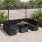 vidaXL Set di Divani da Giardino da 10 Pezzi con Cuscini in Rattan Sintetico Nero vidaXL Set di Divani da Giardino da 10 Pezzi con Cuscini in Rattan Sintetico Nero