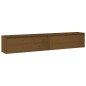 vidaXL Pensili 2 pz Marrone ambra 100x30x35 cm Legno Massello di Pino vidaXL Pensili 2 pz Marrone ambra 100x30x35 cm Legno Massello di Pino