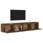 vidaXL Pensili 2 pz Marrone ambra 100x30x35 cm Legno Massello di Pino vidaXL Pensili 2 pz Marrone ambra 100x30x35 cm Legno Massello di Pino