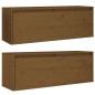 vidaXL Pensili 2 pz Marrone ambra 100x30x35 cm Legno Massello di Pino vidaXL Pensili 2 pz Marrone ambra 100x30x35 cm Legno Massello di Pino