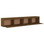 vidaXL Pensili 2 pz Marrone ambra 100x30x35 cm Legno Massello di Pino vidaXL Pensili 2 pz Marrone ambra 100x30x35 cm Legno Massello di Pino