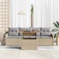 vidaXL Set di divani da giardino 5 pezzi con cuscini in rattan sintetico beige. vidaXL Set di divani da giardino 5 pezzi con cuscini in rattan sintetico beige.