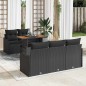 vidaXL Set divano da giardino 6 pezzi con cuscini in rattan nero