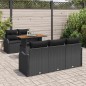 vidaXL Set divano da giardino 6 pezzi con cuscini in rattan nero