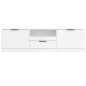 Mobile Porta TV Bianco 140x35x40 cm in Legno Multistrato Mobile Porta TV Bianco 140x35x40 cm in Legno Multistrato