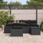 vidaXL Set di divani da giardino in 6 pezzi con cuscini in rattan sintetico nero vidaXL Set di divani da giardino in 6 pezzi con cuscini in rattan sintetico nero