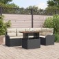 vidaXL Set di Divani da Giardino 6 Pezzi con Cuscini in Nero e Rattan Sintetico vidaXL Set di Divani da Giardino 6 Pezzi con Cuscini in Nero e Rattan Sintetico