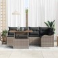 vidaXL Set da giardino di 6 pezzi con cuscini in rattan polietileno grigio. vidaXL Set da giardino di 6 pezzi con cuscini in rattan polietileno grigio.