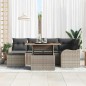 vidaXL Set Divano da Giardino 7 Pezzi con Cuscini Grigi in Polyrattan vidaXL Set Divano da Giardino 7 Pezzi con Cuscini Grigi in Polyrattan