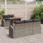 vidaXL Set da giardino di divani modulari in rattan poly con 6 pezzi e cuscini grigi vidaXL Set da giardino di divani modulari in rattan poly con 6 pezzi e cuscini grigi