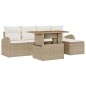 vidaXL Set di divani da giardino 6 pezzi con cuscini beige in rattan sintetico