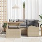 vidaXL Set di divani da giardino 5 pezzi con cuscini beige in rattan sintetico. vidaXL Set di divani da giardino 5 pezzi con cuscini beige in rattan sintetico.