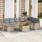 vidaXL Set di divani da giardino 9 pezzi con cuscini beige in polirattan vidaXL Set di divani da giardino 9 pezzi con cuscini beige in polirattan