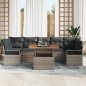 vidaXL Set di divani da giardino da 8 pezzi con cuscini grigi in rattan sintetico vidaXL Set di divani da giardino da 8 pezzi con cuscini grigi in rattan sintetico