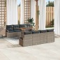 vidaXL Set da Giardino 9 Pezzi con Cuscini Grigi in Rattan Sintetico vidaXL Set da Giardino 9 Pezzi con Cuscini Grigi in Rattan Sintetico