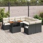 vidaXL Set di Giardino : 9 Pezzi in Rattan Sintetico Nero con Cuscini. vidaXL Set di Giardino : 9 Pezzi in Rattan Sintetico Nero con Cuscini.