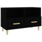 Mobile Porta TV Nero 80x36x50 cm in Legno Multistrato Mobile Porta TV Nero 80x36x50 cm in Legno Multistrato