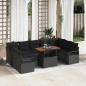 vidaXL Set da Giardino 10 Pezzi con Cuscini in Rattan Sintetico Nero vidaXL Set da Giardino 10 Pezzi con Cuscini in Rattan Sintetico Nero