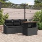 vidaXL Set Divano da Giardino 5 Pezzi con Cuscini in Polirattan Nero vidaXL Set Divano da Giardino 5 Pezzi con Cuscini in Polirattan Nero