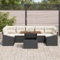 vidaXL Set da Giardino 8 Pezzi con Cuscini in Rattan Ploy Nero vidaXL Set da Giardino 8 Pezzi con Cuscini in Rattan Ploy Nero