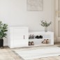 Scarpiera Bianco Lucido 130x35x54 cm in Legno Multistrato Scarpiera Bianco Lucido 130x35x54 cm in Legno Multistrato
