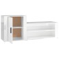 Scarpiera Bianco Lucido 130x35x54 cm in Legno Multistrato Scarpiera Bianco Lucido 130x35x54 cm in Legno Multistrato