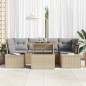 vidaXL Set Giardino 7 Pezzi con Cuscini Beige in Rattan Sintetico