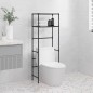 Rastrelliera per Bagno a 2 Livelli Nera 53,5x28x143 cm Ferro Rastrelliera per Bagno a 2 Livelli Nera 53,5x28x143 cm Ferro